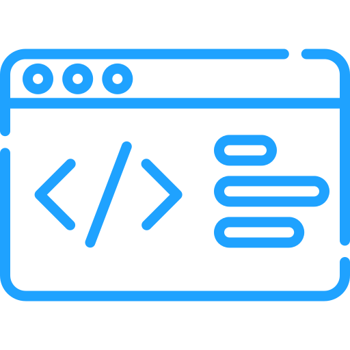An icon representing web development and coding interface